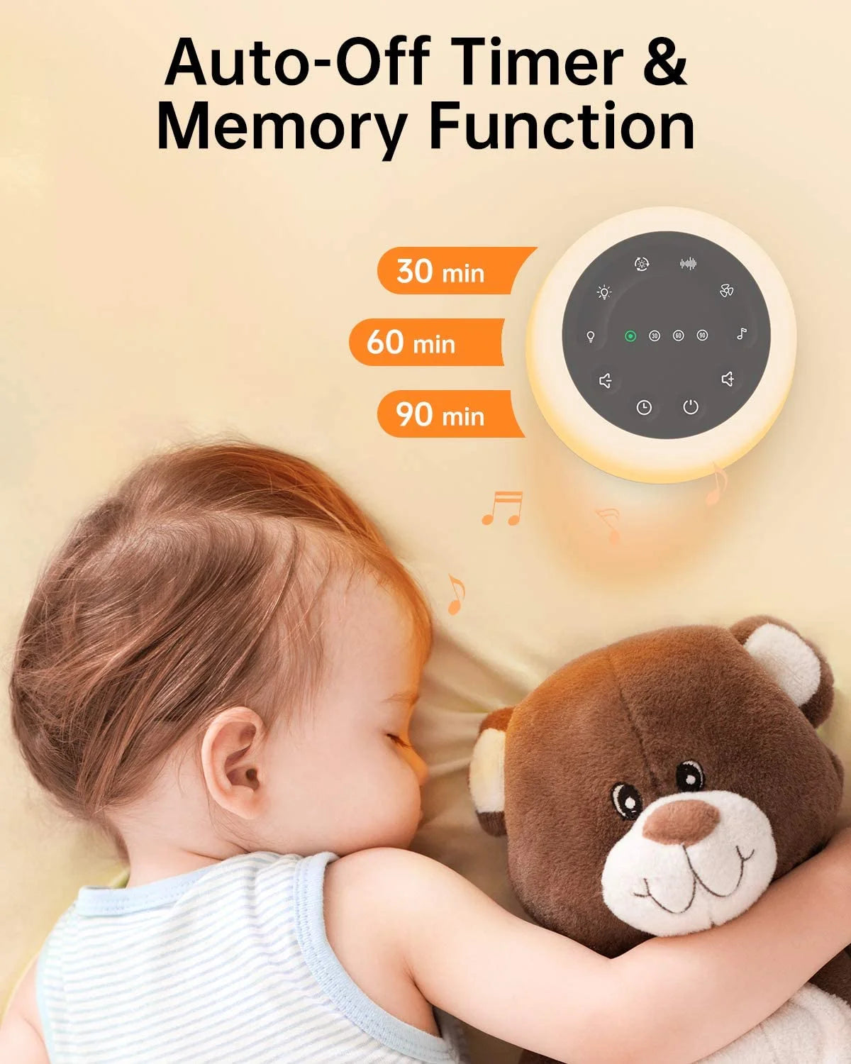 White Noise Machine for Sleeping Baby Adults Kids, Sound Machine with Night Light, 24 Soothing Sounds for Sleeping, Noise Maker for Bedroom Home Health