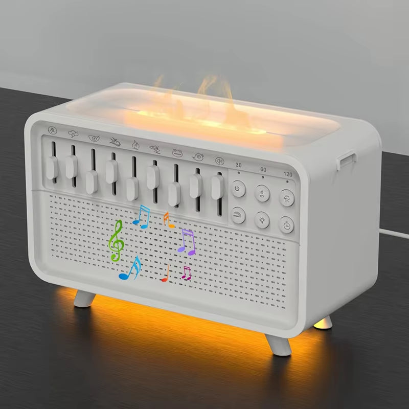 White Noise Machine Diffuser Air Aroma Diffuser Humidifier with 8 White Noise Adjustable, Night Light, Bluetooth Speaker