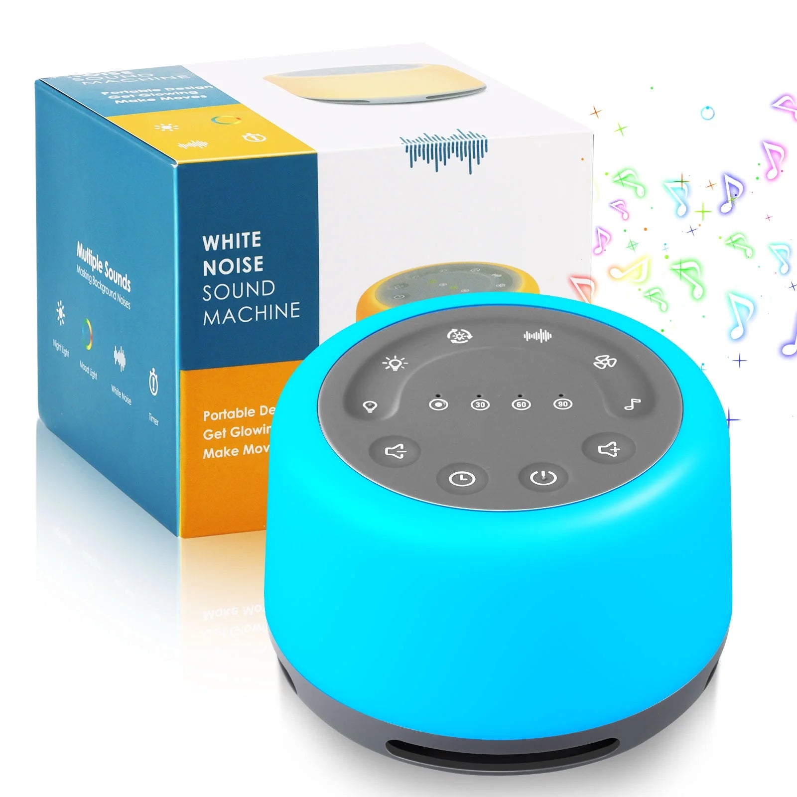 White Noise Machine for Sleeping Baby Adults Kids, Sound Machine with Night Light, 24 Soothing Sounds for Sleeping, Noise Maker for Bedroom Home Health