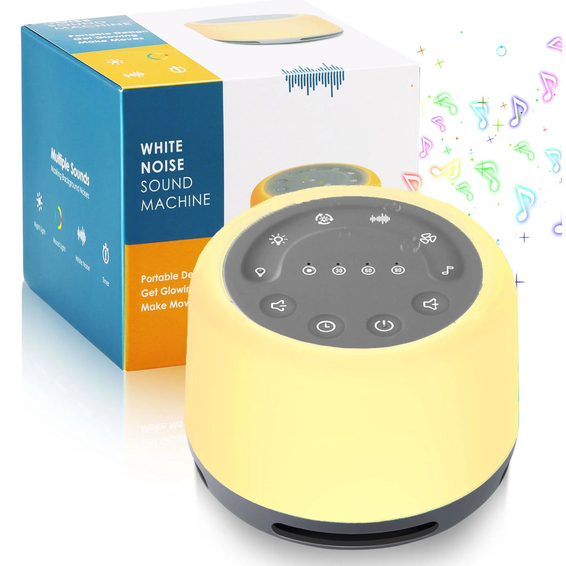 White Noise Machine for Sleeping Baby Adults Kids, Sound Machine with Night Light, 24 Soothing Sounds for Sleeping, Noise Maker for Bedroom Home Health