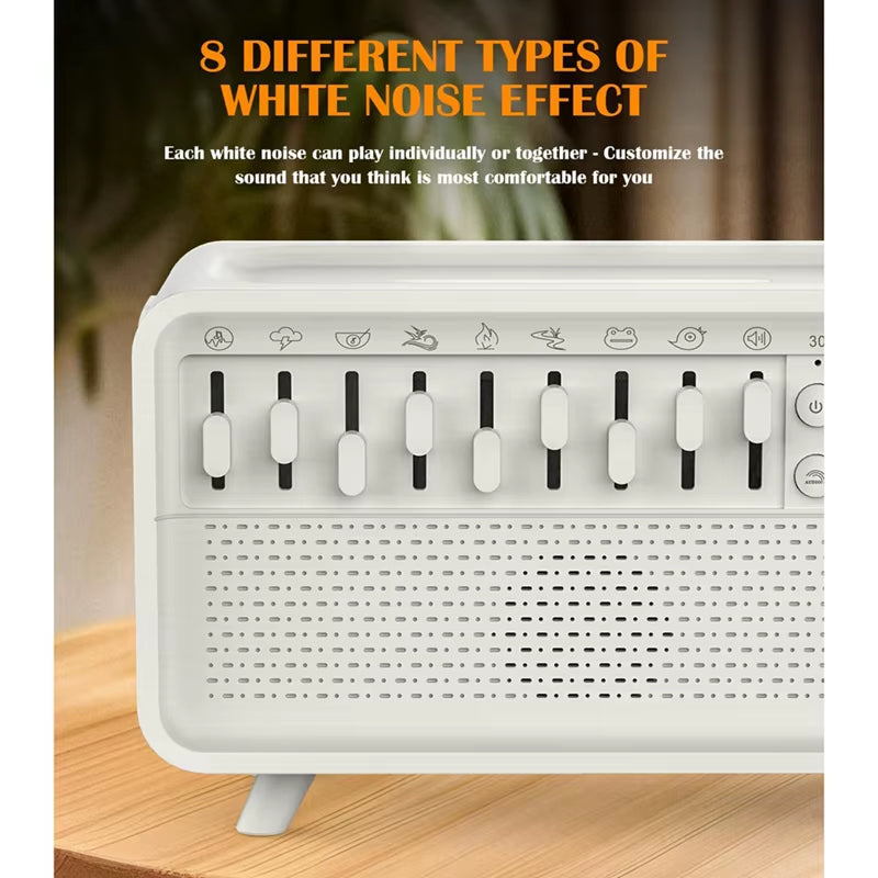 White Noise Machine Diffuser Air Aroma Diffuser Humidifier with 8 White Noise Adjustable, Night Light, Bluetooth Speaker