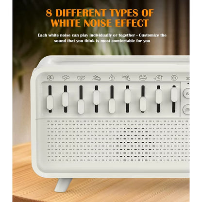 White Noise Machine Diffuser Air Aroma Diffuser Humidifier with 8 White Noise Adjustable, Night Light, Bluetooth Speaker